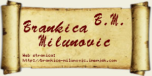 Brankica Milunović vizit kartica